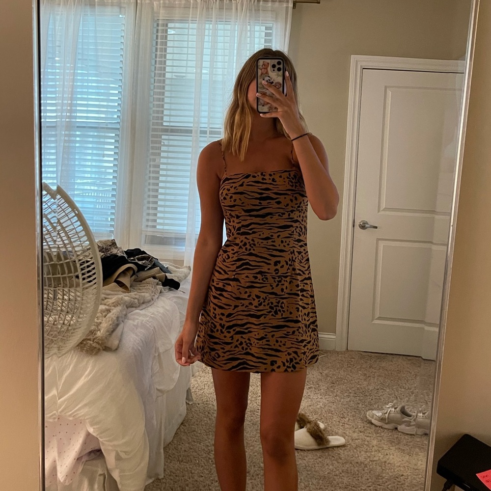 Animal print mini dress